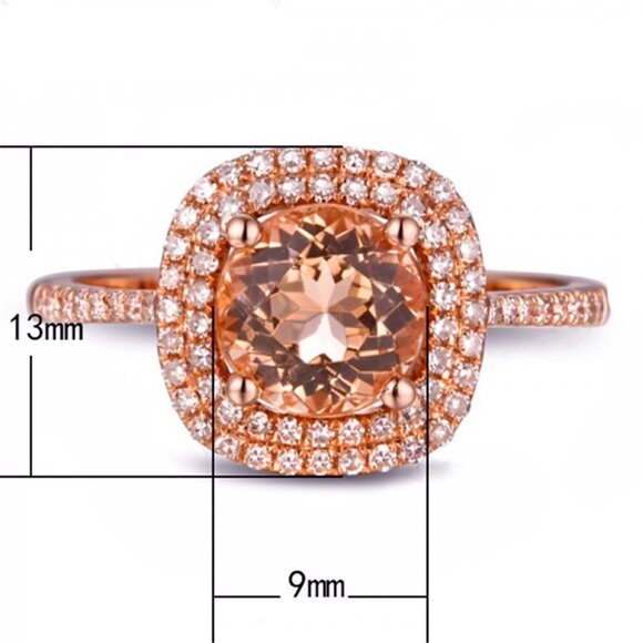 💎 Luxury Wedding Rose Gold Plated Imitate Moissanite Ring for Women, VIP081 - Picture 5 of 5